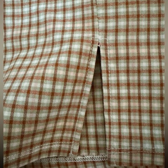 🍃NWT Originality Beige & Brown Gingham Mini Skirt Size XL Made in the USA - Picture 7 of 8
